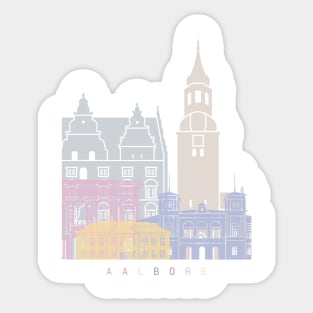 Aalborg skyline poster pastel Sticker